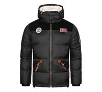 Geographical Norway Celian Men - Winterjacke Herren Warme Steppung Mann Herbst Winter - Warme Manteljacke leicht Kapuze - Daunenjacke Windstopper Langarm Polsterung - Männer (Schwarz S)