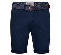 Geographical Norway Chino Shorts Kurze Hose Bermuda Knielang Stoff bequem mit Gürtel Short, Hosengröße:XXL, Farbe:Navy