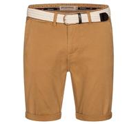 Geographical Norway Chino Shorts Kurze Hose Bermuda Knielang Stoff bequem mit Gürtel Short, Hosengröße:XL, Farbe:Beige