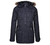 Geographical Norway Chirac Men - Parka Groß Warm Mann Herbst Winter - Wasserabweisender Mantel - Outdoor Pelz Kapuzenjacke - Windjacke - Ideales Geschenk Männer (Marine XL)