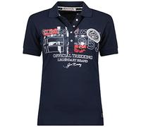 Geographical Norway Kerry Lady - Polo-Shirt aus Baumwolle für Frauen mit Kragen - Regulärer Schnitt Kurzer Ärmel - Klassisches atmungsaktives Fit-T-Shirt für Frauen (Marineblau L Größe 3)