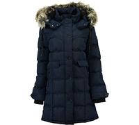 Geographical Norway Damen Mantel Jacke Wintermantel Parka lang warm Winterjacke Kapuze Calory S-XXL 3-Farben, Farbe:Navy, Größe:M / 38