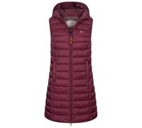 Geographical Norway Damen Stepp weste Kapuze Übergangs Herbst Winter Windbreaker Lang, Farbe:Aubergine, Größe:L (40)
