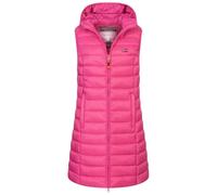 Geographical Norway Damen Stepp weste Kapuze Übergangs Herbst Winter Windbreaker Lang, Farbe:FLASHY PINK, Größe:S (36)