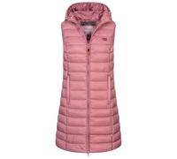 Geographical Norway Damen Stepp weste Kapuze Übergangs Herbst Winter Windbreaker Lang, Farbe:Old Pink, Größe:M (38)