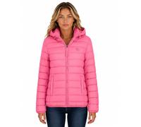 Geographical Norway Damen Steppjacke Atikotal Hood leichte Daunenjacke mit Kapuze warm gesteppt Reißverschluss Seitentaschen Freizeit Outdoor Polyamid (Neonrosa L)