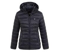Geographical Norway Damen Steppjacke Atikotal Hood leichte Daunenjacke mit Kapuze warm gesteppt Reißverschluss Seitentaschen Freizeit Outdoor Polyamid (Schwarz XL)
