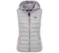 Geographical Norway Damen Steppweste mit Kapuze Frühling sportlich Übergangs Weste Herbst