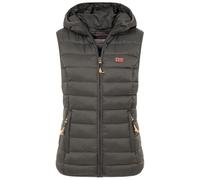 Geographical Norway Damen Steppweste mit Kapuze Frühling sportlich Übergangs Weste Herbst