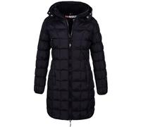 Geographical Norway Damen Winter Jacke Mantel Parka Steppjacke Steppmantel Wintermantel, Farbe:Blau, Größe:M 38