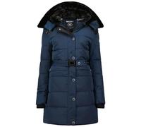 Geographical Norway Damen Winter Jacke Mantel Parka Steppjacke Steppmantel Wintermantel, Farbe:Navy, Größe:XL 42