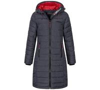 Geographical Norway Damen Winter Jacke Stepp Mantel Parka Lange Steppjacke Winterparka, Farbe:Navy, Größe:S 36