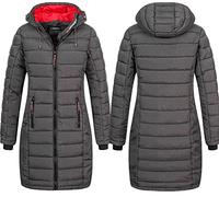 Geographical Norway Damen Winter Jacke Stepp Mantel Parka Lange Steppjacke Winterparka, Größe:XL 42