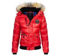 Geographical Norway Damen Winter Jacke Steppjacke Parka Getappt Bomberjacke Warm gesteppt, Farbe:Rot, Größe:XXL 44