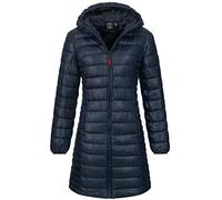 Geographical Norway Damen Winter Jacke Steppjacke Parka Lange gesteppt Wasserabweisend Mantel Steppmantel, Farbe:Navy, Größe:XL 42