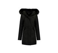 Geographical Norway Damen Winter Mantel mit Kunstfellkragen Jacke Parka Wintermantel Outdoorjacken Damenjacke Winterjacken Damenmantel D-450 Schwarz XL