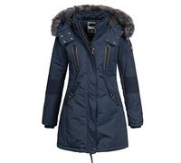 Geographical Norway Damen Winterjacke mit UD Beanie Cora Navy L