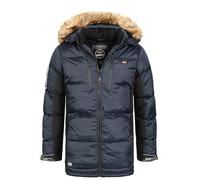 Geographical Norway Herren Daunenparka WN051H/GN – Winterjacke mit Kapuze und Webpelz – Navy XL