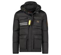 Geographical Norway Dolbary Men Parka, lang, warm, für Herren, Herbst, Winter, Mantel, wasserdicht, wasserabweisend, Kapuzenjacke, Pelz, Outdoor, Windjacke, für Herren (Schwarz, 2XL), Schwarz, XXL