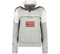 Geographical Norway Fagostino Lady - Damen Sweatjacke Zip Kapuze Taschen - Sweatjacke Pullover Langarm Warm Jacke - Ideal Geschenk Frauen Jahreszeit Frühling Sommer Herbst (Hellgrau XL-Größe 4)