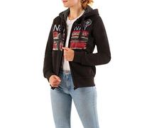 Geographical Norway FARLOTTE Lady - Damen Sweatshirt Langarmshirt Taschen - Damen Sweatshirt Langarm Pullover Winter - Hoodie Jacke Hoodies Kapuzenpullover Casual Classic (Schwarz S)