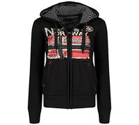 Geographical Norway Farlotte Lady - Hoodie Damen Sweatjacke Zip Kapuze Taschen - Pullover Damen Langarm Warm Jacke - Frauen Jahreszeit Frühling Sommer Herbst (Schwarz XL)