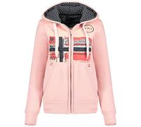 Geographical Norway Farlotte Lady - Hoodie Damen Sweatjacke Zip Kapuze Taschen - Pullover Damen Langarm Warm Jacke - Frauen Jahreszeit Frühling Sommer Herbst (Hellrosa M)