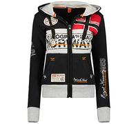 Geographical Norway Flyer Lady - Hoodie Damen Sweatjacke Zip Kapuze Taschen - Pullover Damen Langarm Warm Jacke - Frauen Jahreszeit Frühling Sommer Herbst (Schwarz XL)