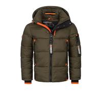 Geographical Norway FvS Production HH Men's Winter Parka Jacket, with Warm Quilted Lining, Outdoor, Khaki, M