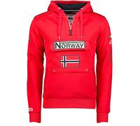 Geographical Norway Gymclass Men - Hoodie Herren mit Kapuze Zip Tasche Känguru Mann - Pullover Sweatshirt Warm Langarm - Hoody Männer Jungen Frühling Sommer Herbst Winter (Rot M)