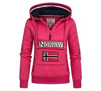 Geographical Norway GYMCLASS Lady - Damen Sweatshirt Hoody Und Taschen Känguru - Damen Sweatshirt Langarm Pullover Winter - Hoodie Jacke Tops Sport Kapuzen Hoodies ROSA Blitz M - GRÖSSE 2