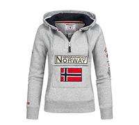Geographical Norway GYMCLASS Lady - Damen Sweatshirt Hoody Und Taschen Känguru - Damen Sweatshirt Langarm - Pullover Winter - Hoodie Jacke Tops Sport Kapuzen Hoodies (HELLGRAU XXL - GRÖSSE 5)