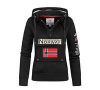 Geographical Norway Gymclass Damen Kapuzenpullover, Hoodie Damen, weich & bequem, Freizeit, (Schwarz L)