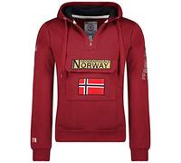 Geographical Norway GYMCLASS Men - Herren Kapuzen Sweatjacke - Sweater Manner Basic Fit Classic Hoody-Logo-Kapuzenpullover-Kapuzenjacke - Langarm-Kapuzenpulli Regular Hoodie (Bordeaux M)