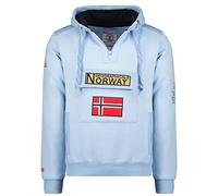 Geographical Norway GYMCLASS Men - Herren Kapuzen Sweatjacke - Sweater Manner Basic Fit Classic Hoody-Logo-Kapuzenpullover-Kapuzenjacke - Langarm-Kapuzenpulli Regular Hoodie (HIMMELBLAU L)