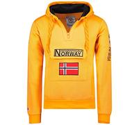 Geographical Norway GYMCLASS Men - Herren Kapuzenpullover Hoody (Neonorange, M)