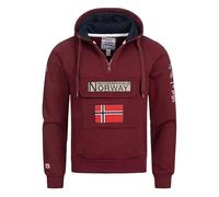 Geographical Norway Gymclass Men - Hoodie herren mit Kapuze Zip Tasche Känguru Mann - Pullover Sweatshirt Warm Langarm - Hoody Männer Jungen Frühling Sommer Herbst Winter (Bordeauxrot M)