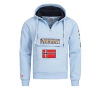 Geographical Norway Gymclass Men - Hoodie herren mit Kapuze Zip Tasche Känguru Mann - Pullover Sweatshirt Warm Langarm - Hoody Männer Jungen Frühling Sommer Herbst Winter (Himmelblau XL)