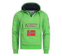 Geographical Norway GYMCLASS Men - Känguru-Taschen-Sweatshirt für Herren - Logo Sweatshirt - Langarm Hoodie - Sport Regulier Sweatshirt (), grün Gn, M