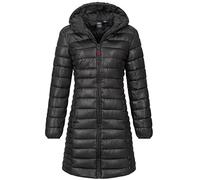 Geographical Norway Herbst Winter Jacke Steppjacke Parka Lange gesteppt Mantel Steppmantel, Farbe:Schwarz, Größe:3XL 46