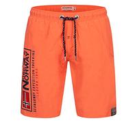 Geographical Norway Herren Bade Hose Bade Short Schwimm Shorts Sommer Lang Bermuda Beach, Hosengröße:S, Farbe:Coral
