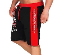 Geographical Norway Herren Badeshorts Quodesh mit Patches Knielang Black L