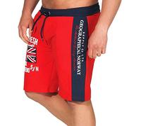 Geographical Norway Herren Badeshorts Quodesh mit Patches Knielang red M