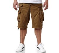 Geographical Norway Herren Baumwoll Cargo Shorts Parasol Stoff-Gürtel,Khaki,M