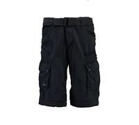 Geographical Norway Herren Baumwoll-Cargo-Shorts mit Stoff-Gürtel, Marine, XXL