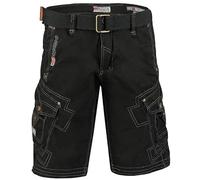 Geographical Norway Herren Cargo Short Sommer Bermuda Kurze Hose Shorts (Small, Schwarz)