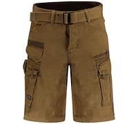 Geographical Norway Herren Cargoshorts - Kurze Hose aus Baumwolle, Sommer-Bermuda mit Gürtel, Größen S-5XL Brandiing- Production (4XL, Khaki)