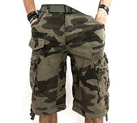 Geographical Norway Herren Cargoshorts Brandiing- Production Baumwolle (Small, CAMO Grau)