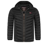 Geographical Norway Herren Herbst Winter Jacke Steppjacke Stehkragen Übergangs, Farbe:Schwarz, Größe:S