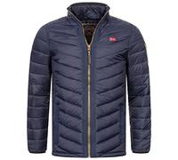 Geographical Norway Herren Herbst Winter Jacke Steppjacke Stehkragen Übergangs Jacke Gesteppt Produktion FVS, Farbe:Navy, Größe:5XL